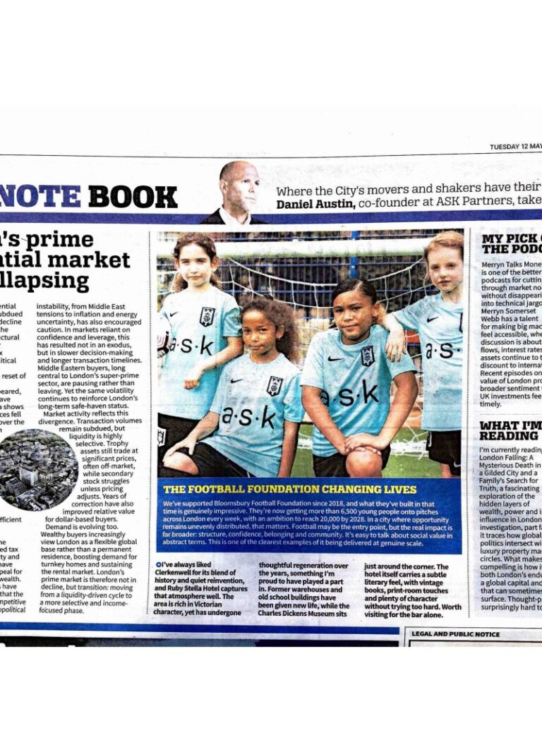 Daniel Austin takes the pen in City AM’s Notebook